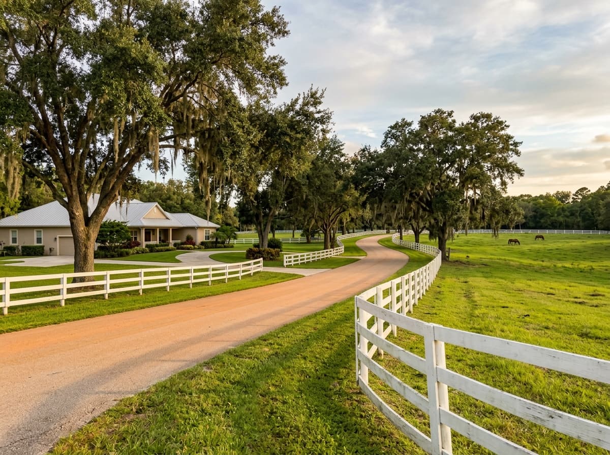 Equestrian-country street in Davie, Florida