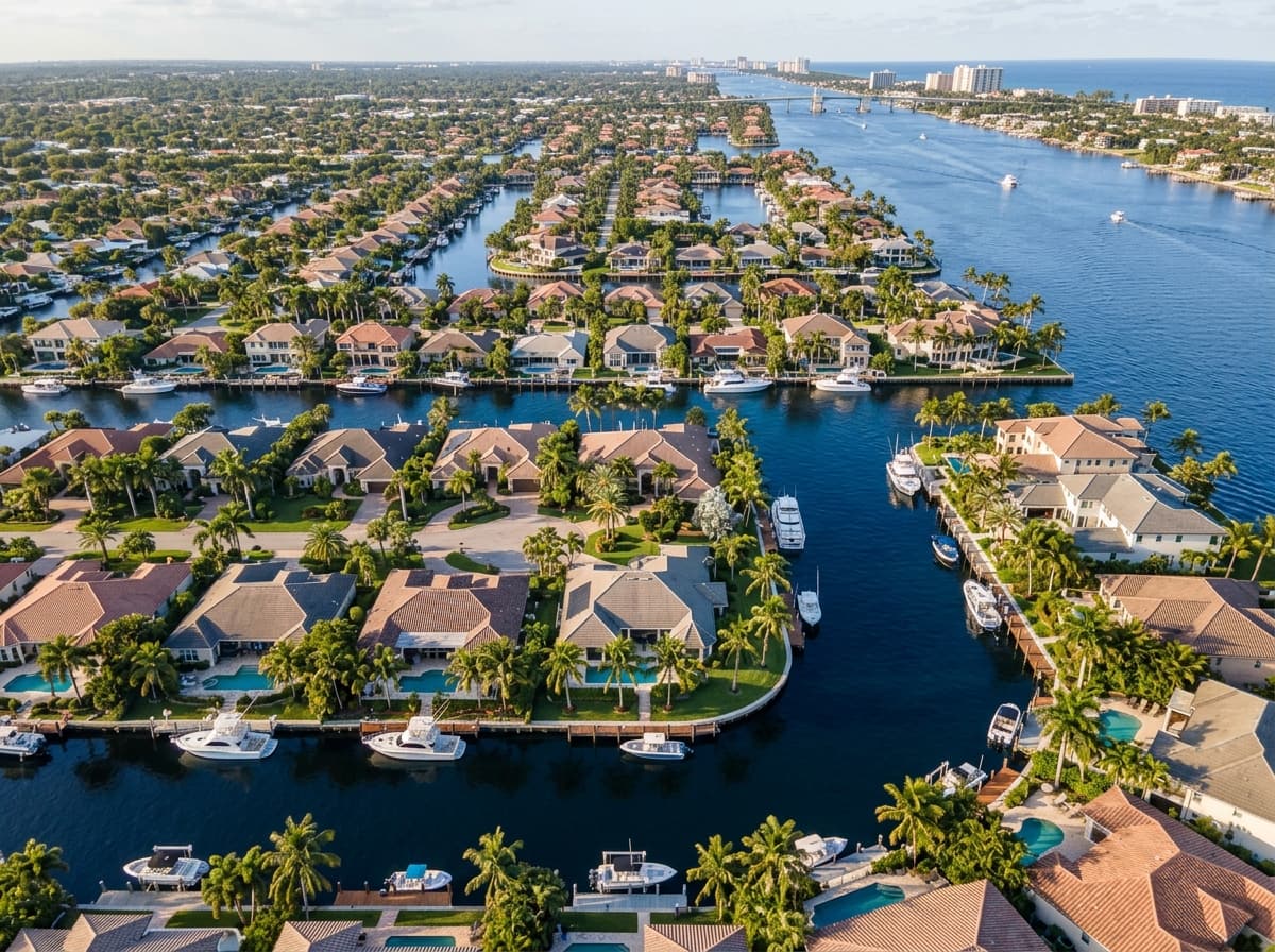 Residential streetscape in Deerfield Beach, Florida