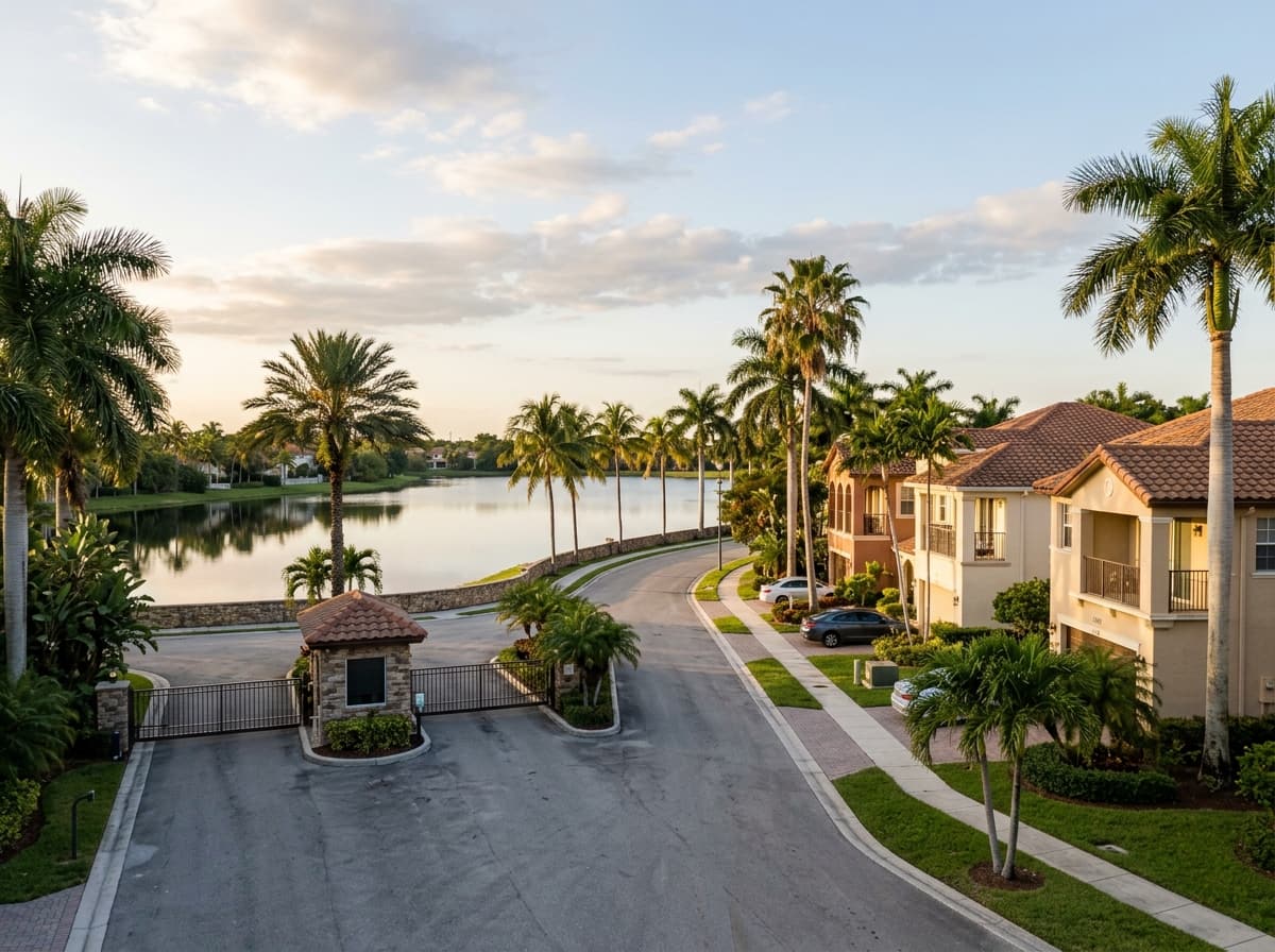 Residential streetscape in Pembroke Pines, Florida